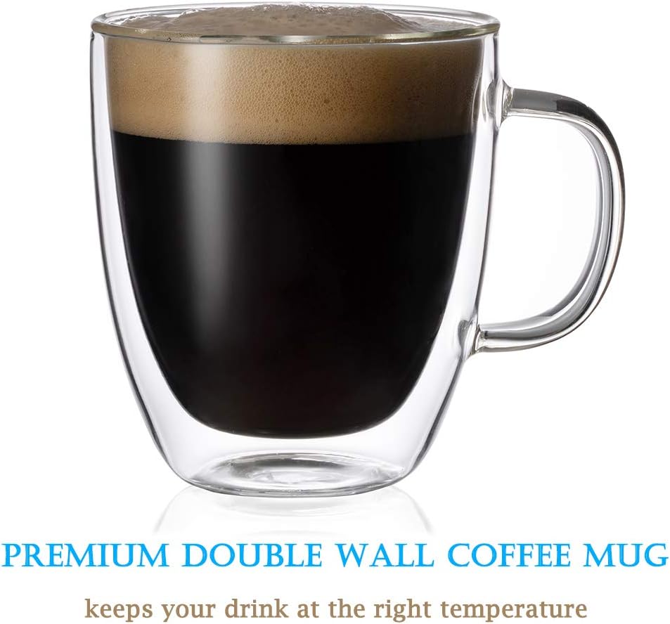 clear cappuccino glass with handle