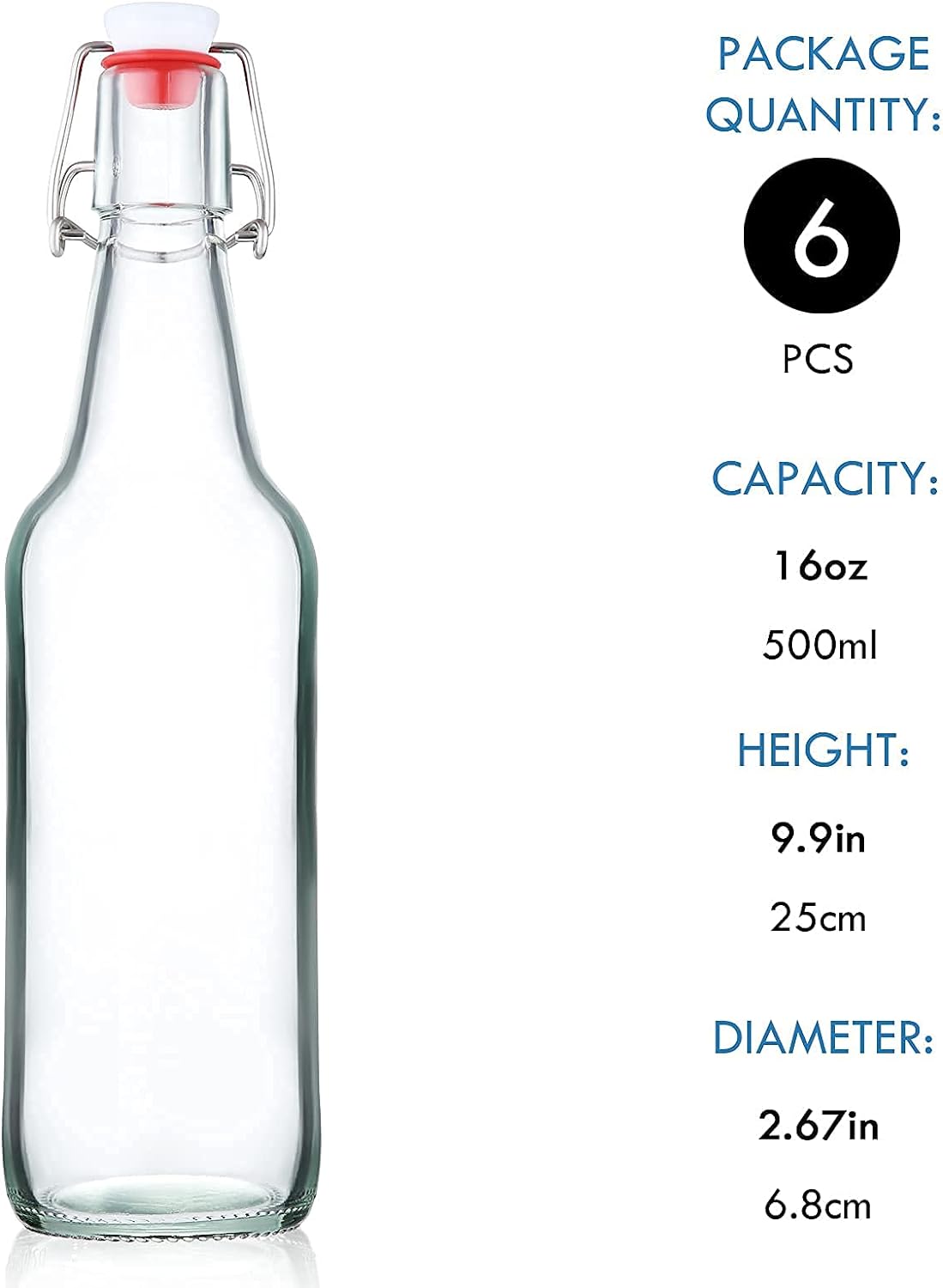 reusable glass storage bottle 1ltr