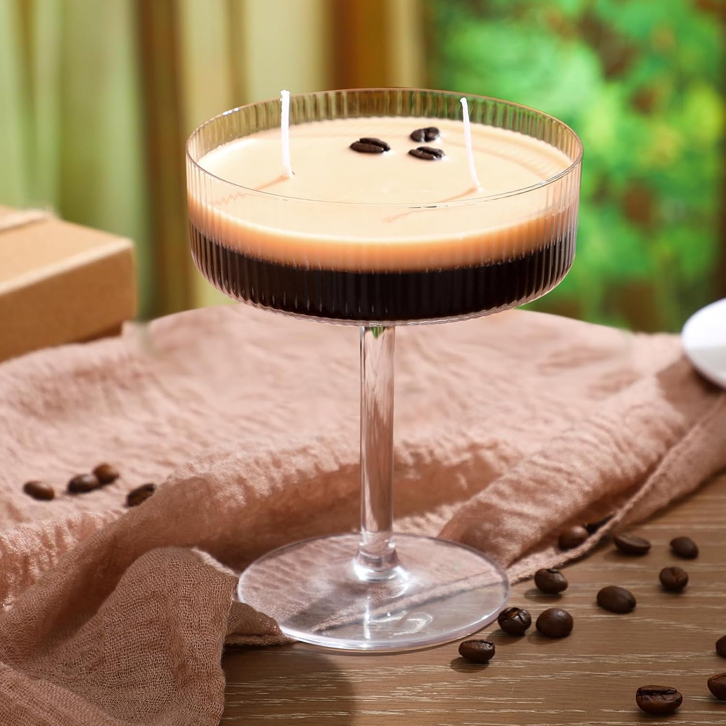 Espresso Martini Candle Gifts for Women Men Coffee Scented Aromatherapy Candles for Coffee Lovers Wedding Favors Housewarming Birthday Gift with Real Beans