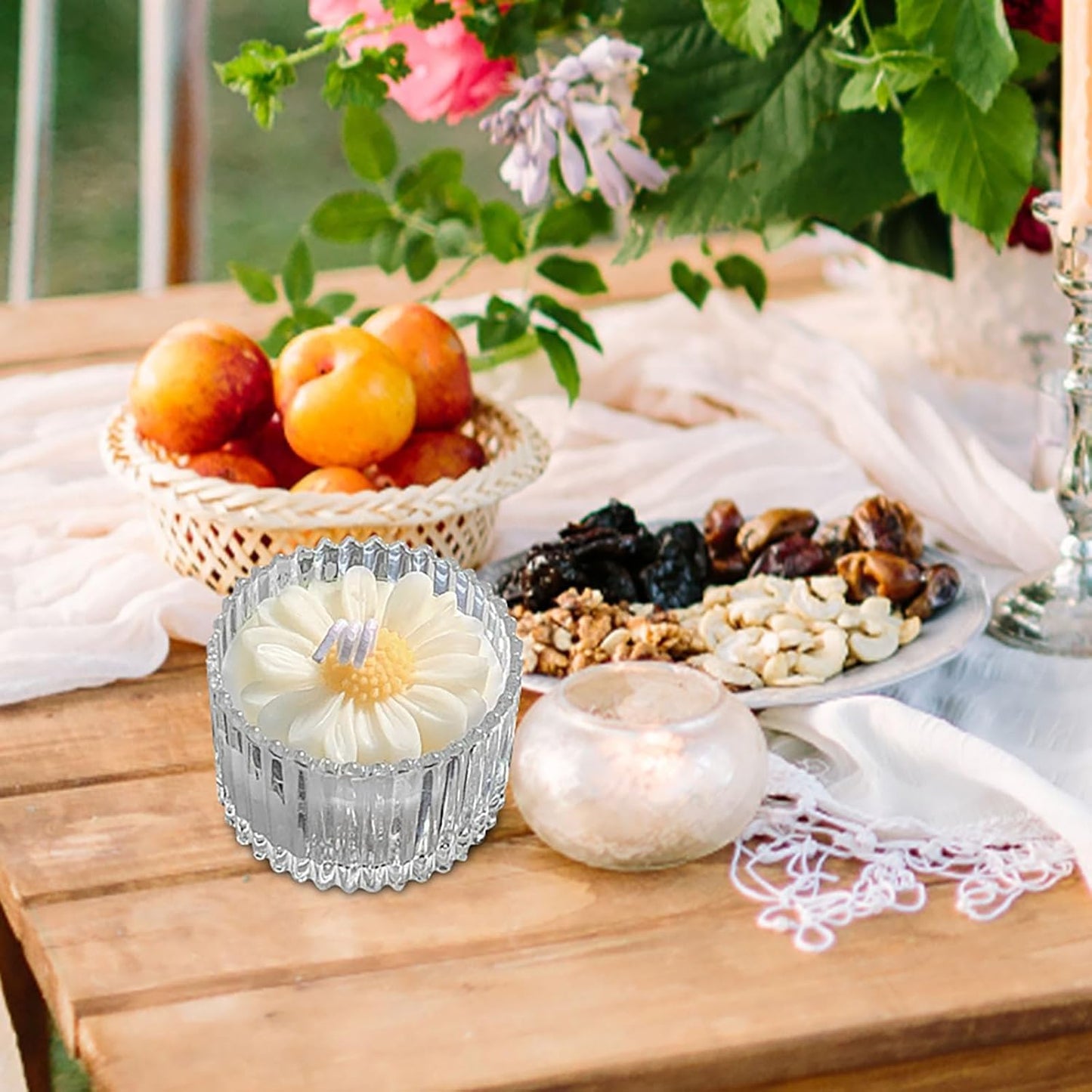 Sunflower Candle in Glass Jar, Soy Wax Long Lasting Jasmine Scented Candles, Aromatherapy Candle Gift for Diwali, Valentine's Day, Birthday, Thanksgiving