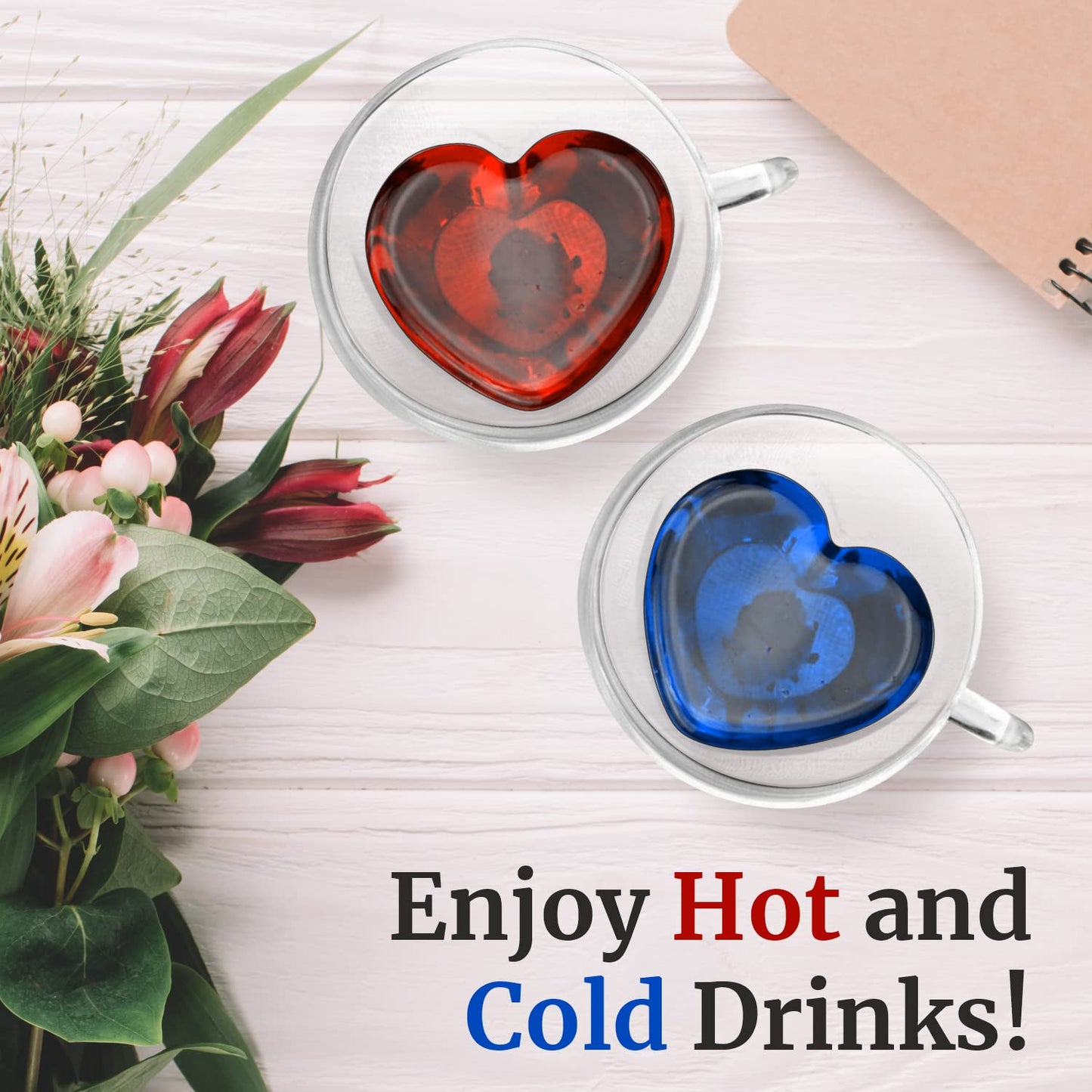 Chalbhai 3D Heart Glass Cup