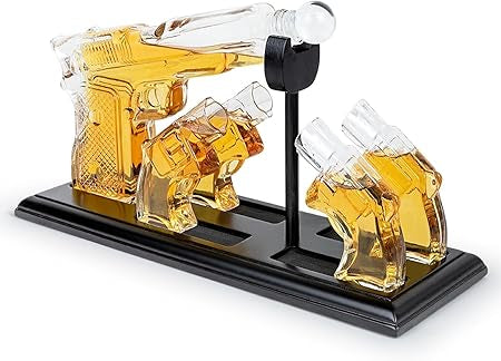 Whiskey Gun Decanter & Glasses Set