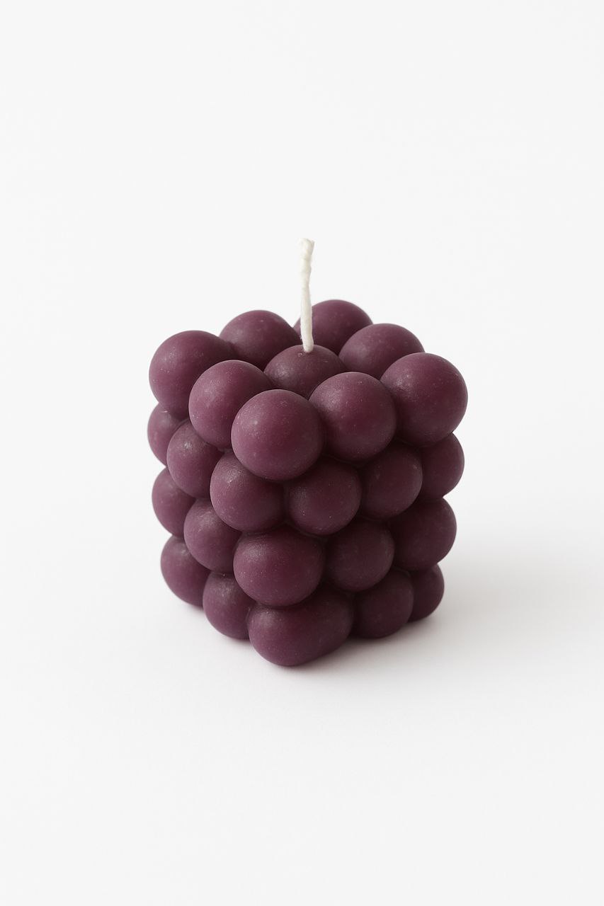 Bubble Cube Candle – Handcrafted Soy Wax, Purple Aesthetic Home Décor, Eco-Friendly Gift