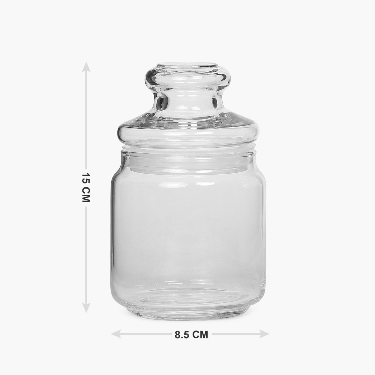 transparent glass food storage jar