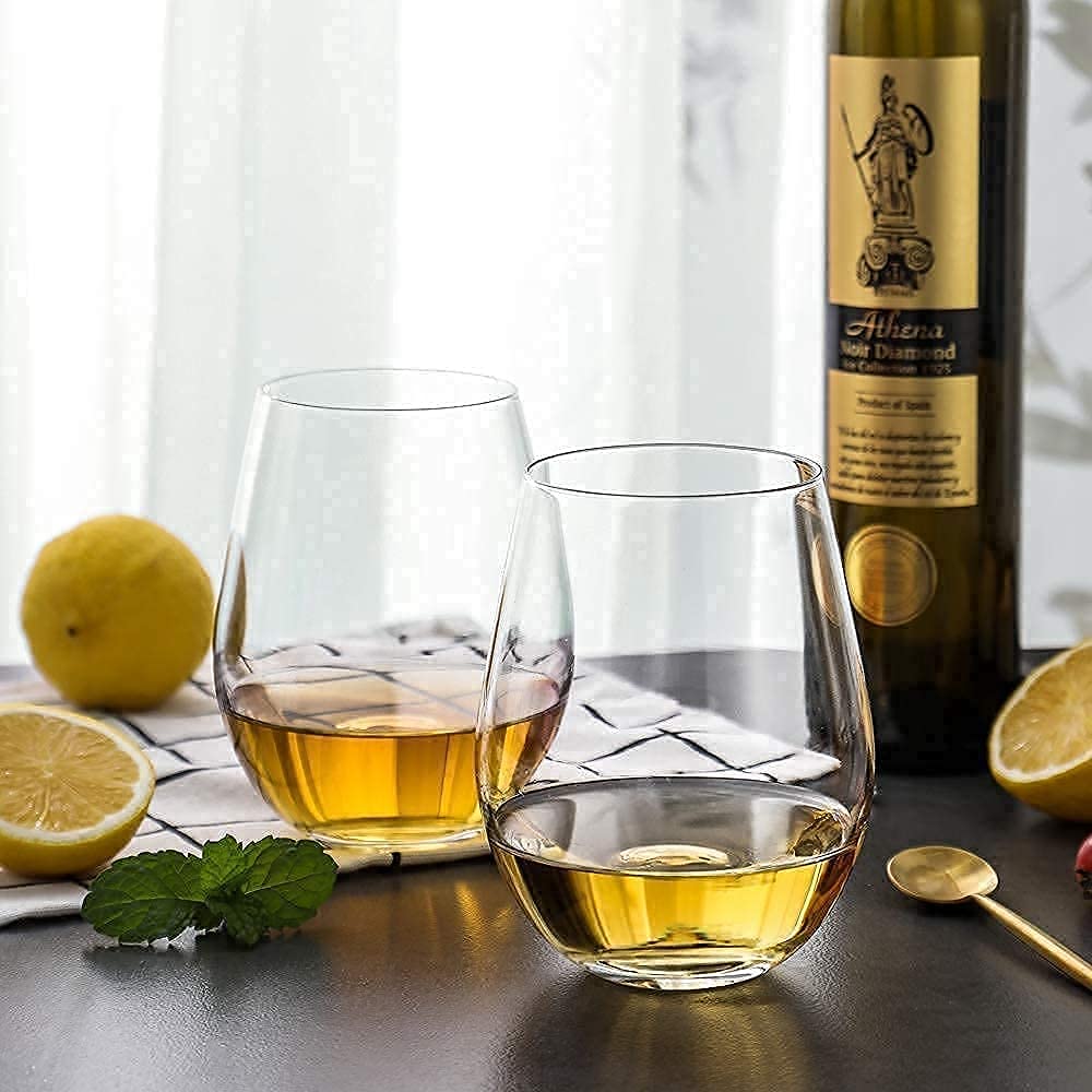 Drink Glass Crystal Cut Water Glasses - 400 ml Set of 6 Transparent Long Glass | Highball Drink Glasses | Juice Glass