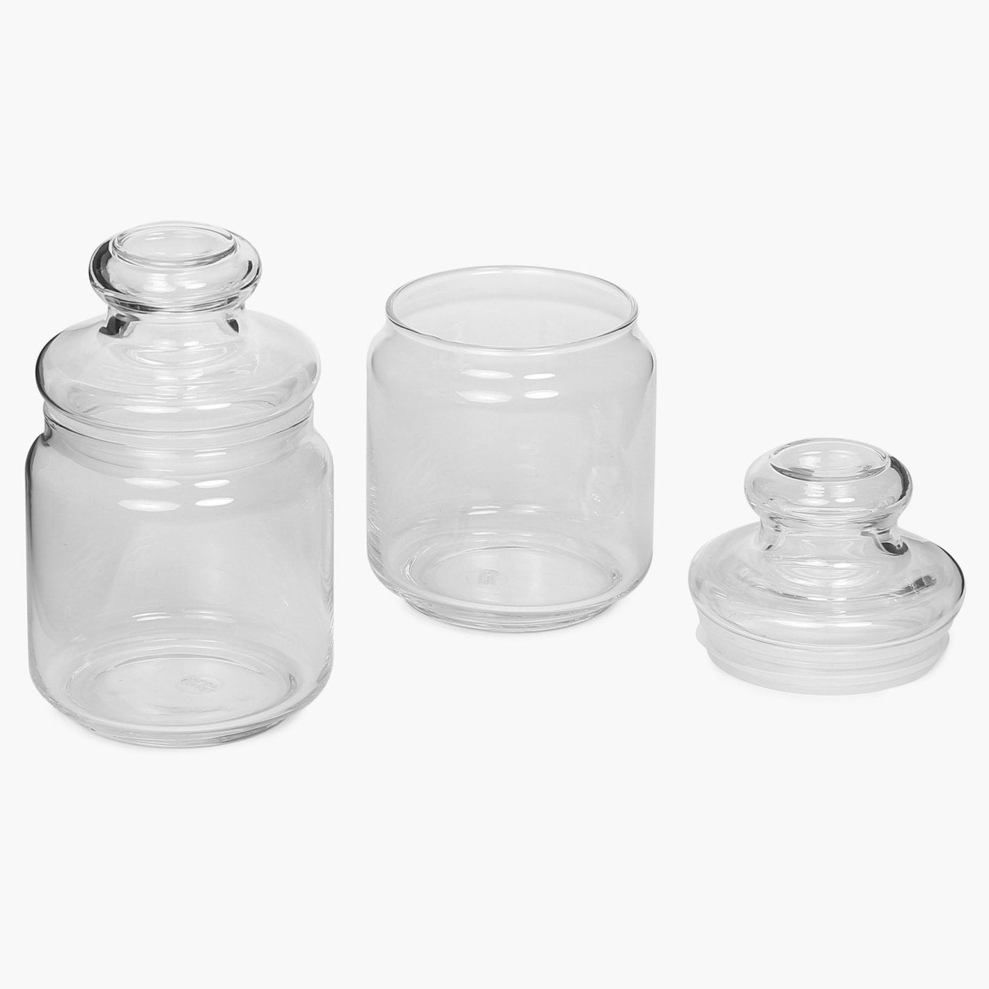 Set of 2 Glass Pop Jars - 500ml