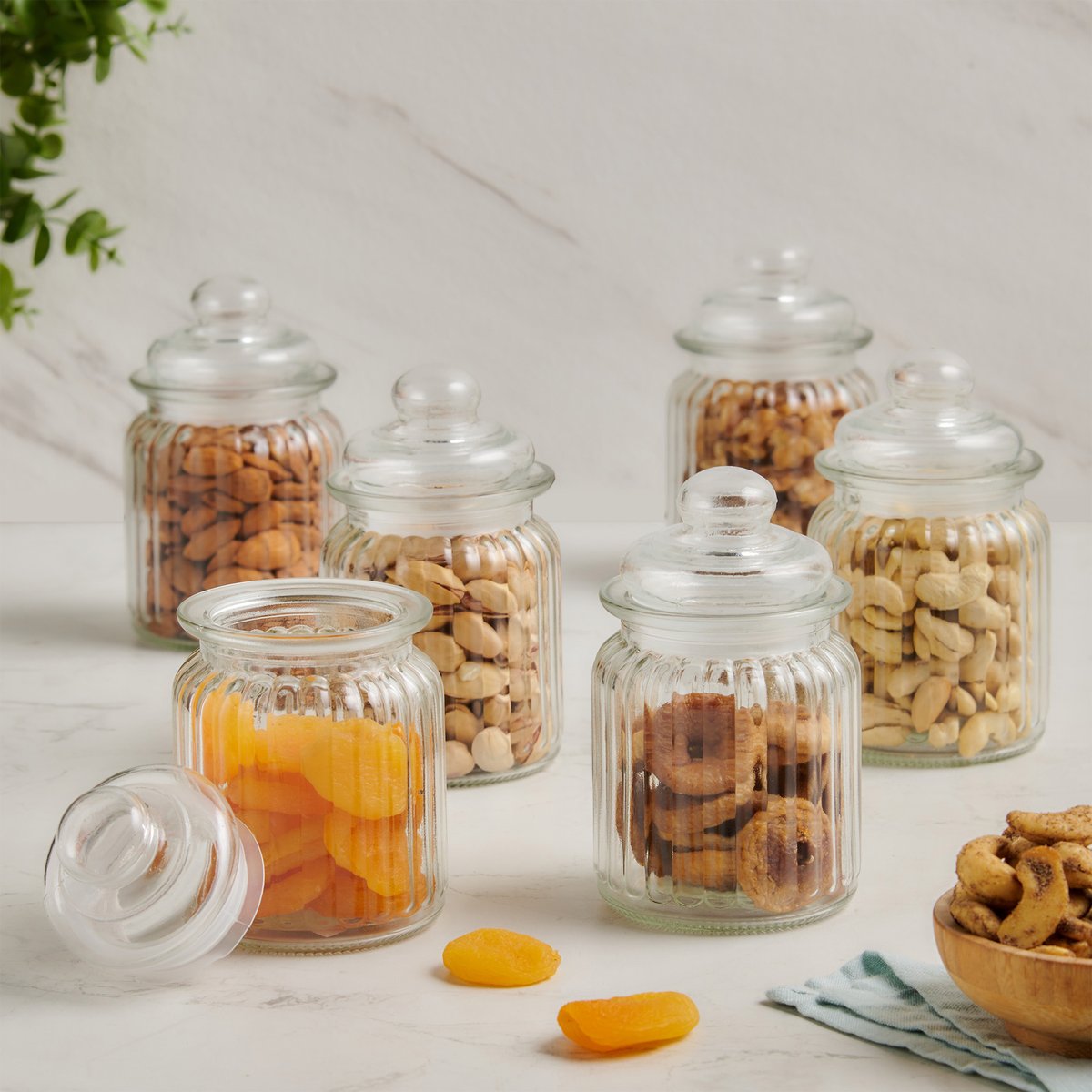 Marley Set of 6 Glass Storage Jars - 250ml