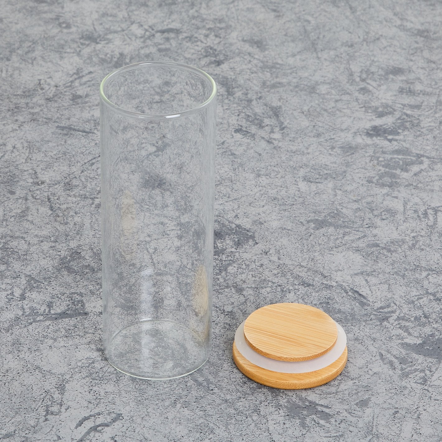 Borosilicate Jar with Bamboo Lid - 450ml 1pis