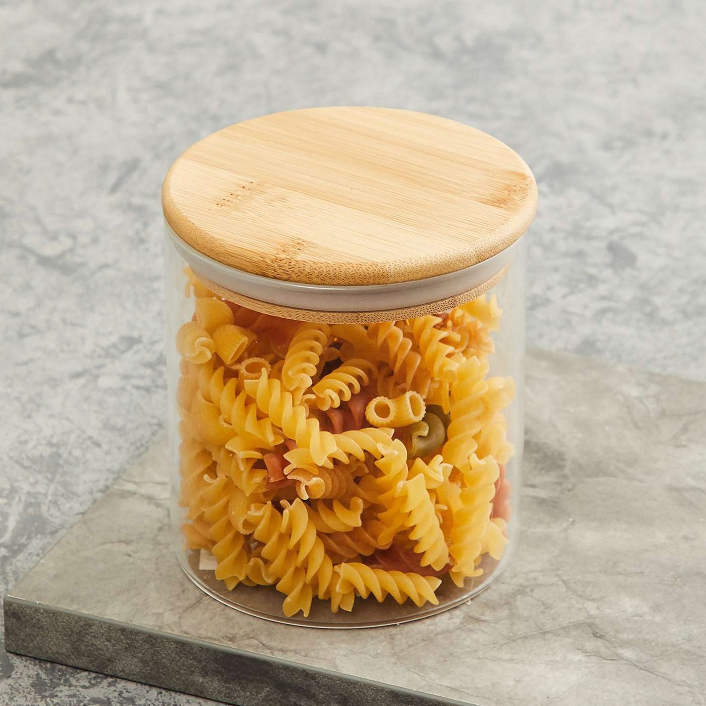 Borosilicate Jar with Bamboo Lid - 600ml 1pc