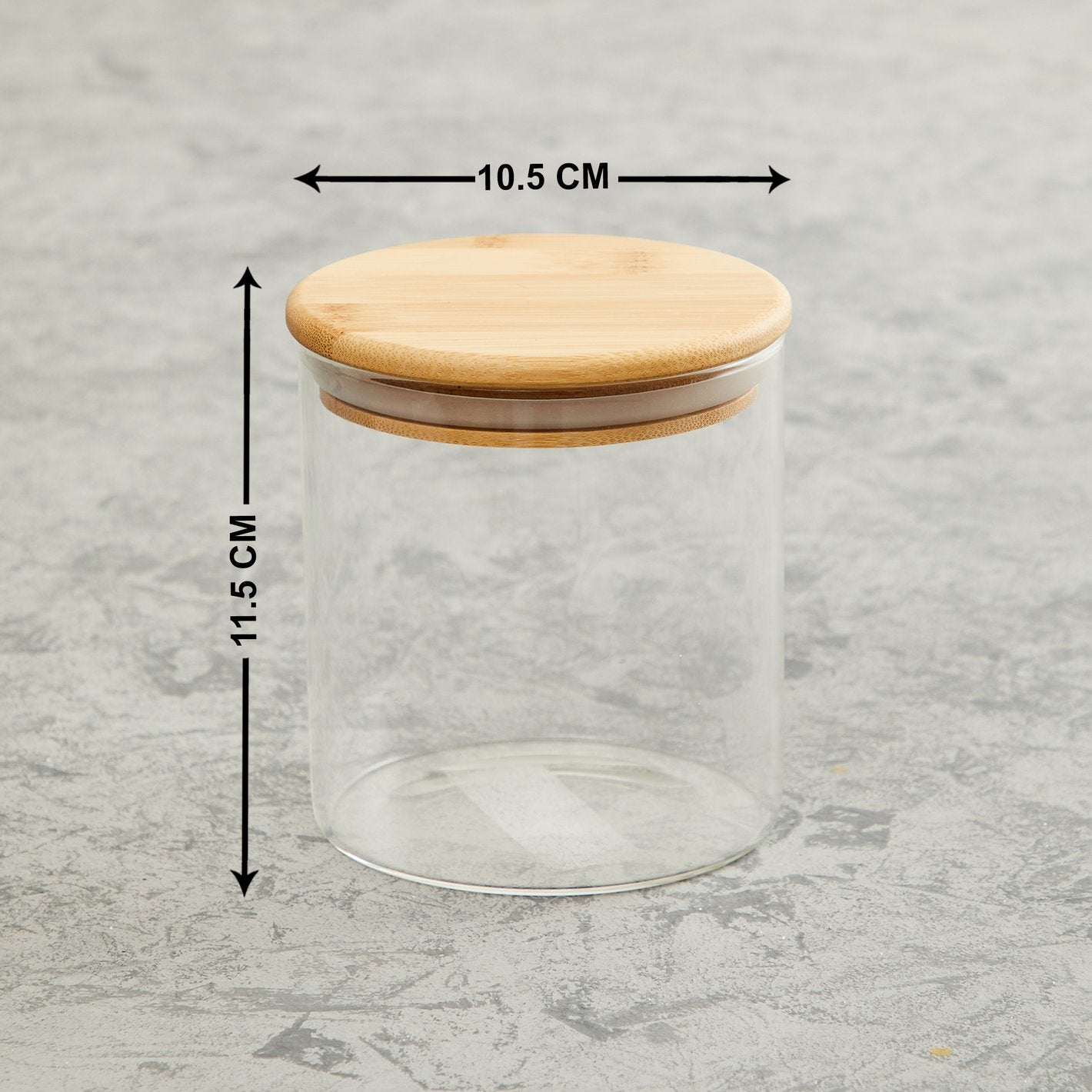 Borosilicate Jar with Bamboo Lid - 600ml 1pc