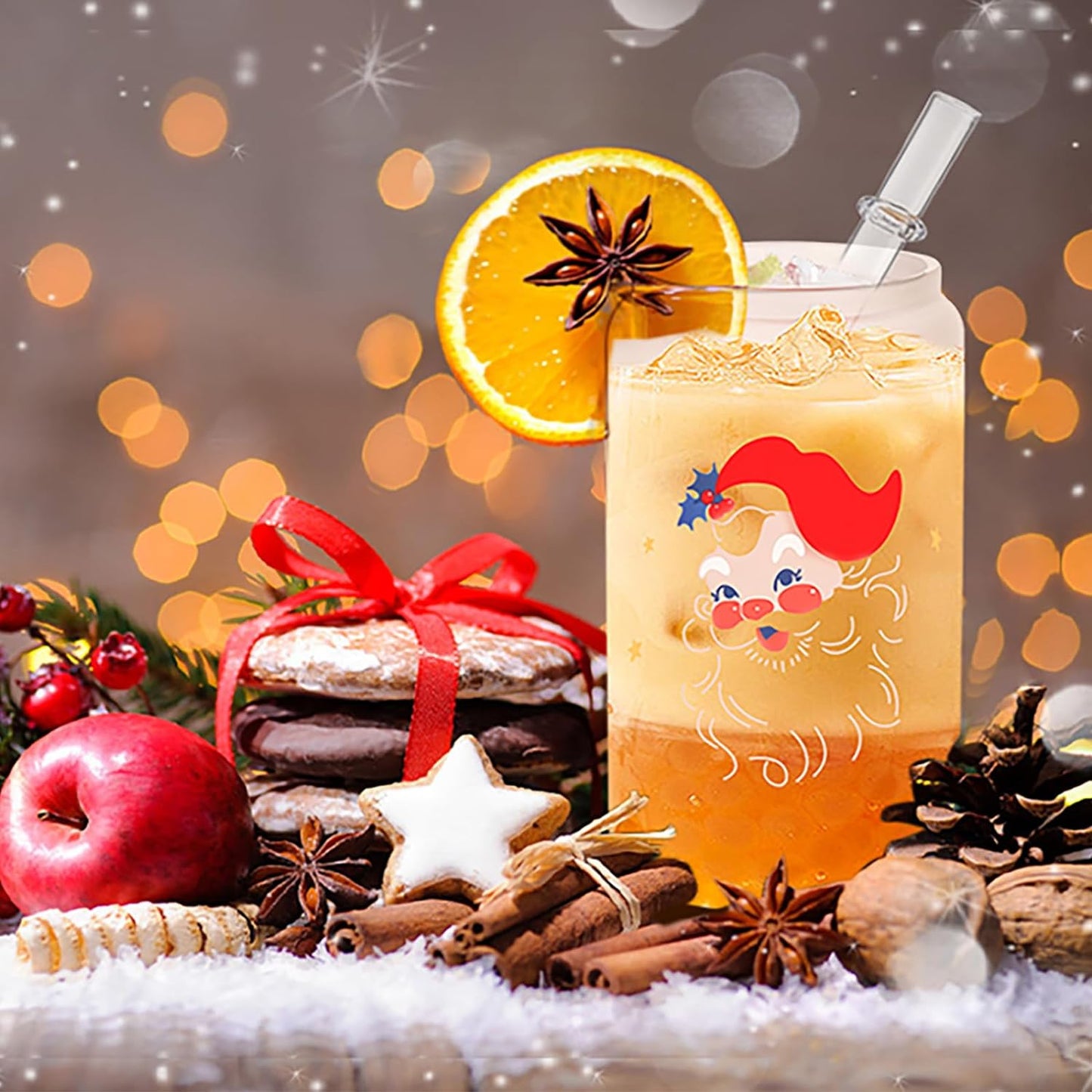 16oz christmas coffee glass cup
