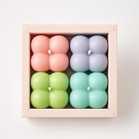 Pastel Bubble Candles – Handmade Soy Wax Aesthetic Cube Candles for Room Decor, Gift Set, Home Decoration – Scented Decorative Candle