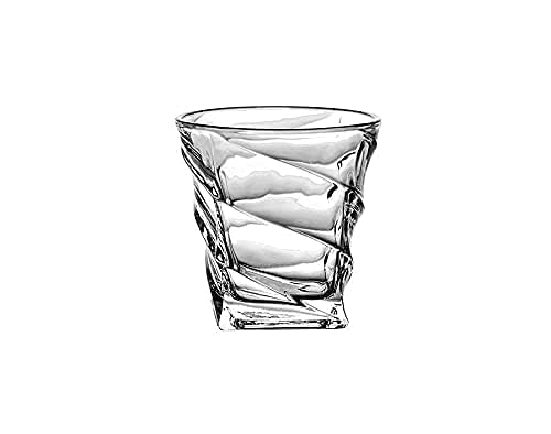 Wine and Whiskey Glass, Water and Juice Tumbler with Multi-Purpose(Spiral Whiskey Glass 310ML, Stylish New Fashioned Crystal Whiskey Glass Perfect for Scotch. (Spiral 310ml, Pack of 4)