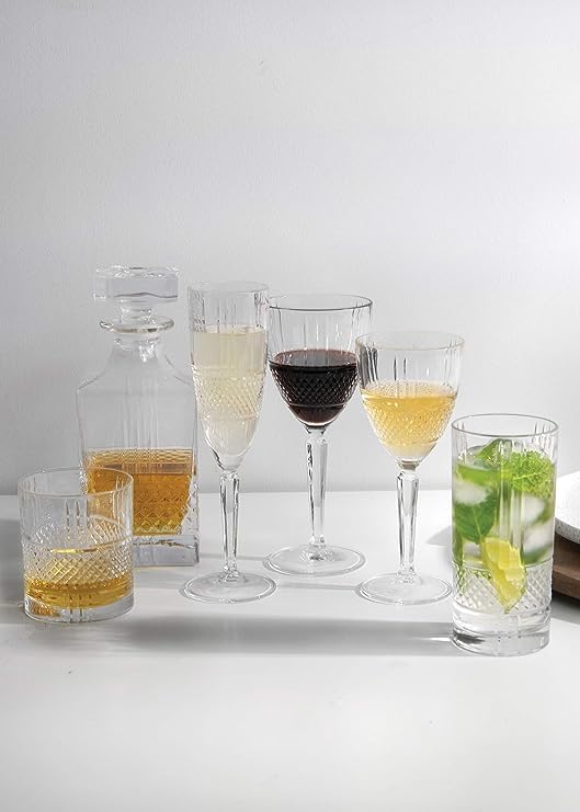 310ml Mojito Glass Set - Crystal Glassware for Cocktails, Whiskey, Wine and Juice - Home and Kitchen Party Glasses, Aesthetic Drinking Glasses - Includes Transparent Glasses for Water