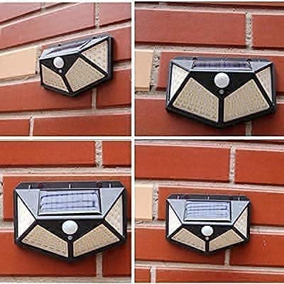 Solar Lights 100 LED Bright Outdoor Security Lights with Motion Sensor Solar Powered Wireless Waterproof Night Spotlight for Outdoor/Garden Wall (100 LED, 1)