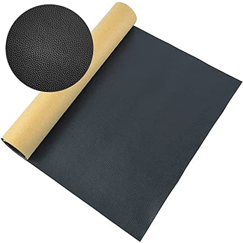 Black Lather - Stratize Adhesive Leather Repair Patch for Upholstery Leather Repair Tape, Self-Adhesive Genuine Leather Patch 30 X 60 Patch Leather Adhesive (Black)