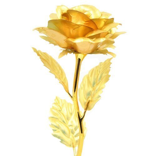 Valentine Gift for Girlfriend Boyfriend Husband Wife Love Couple Decorative 24k Gold Plated Artificial Rose Flower with Box - Valentine Day Gift