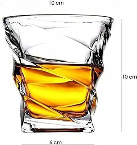 Wine and Whiskey Glass, Water and Juice Tumbler with Multi-Purpose(Spiral Whiskey Glass 310ML, Stylish New Fashioned Crystal Whiskey Glass Perfect for Scotch. (Spiral 310ml, Pack of 4)