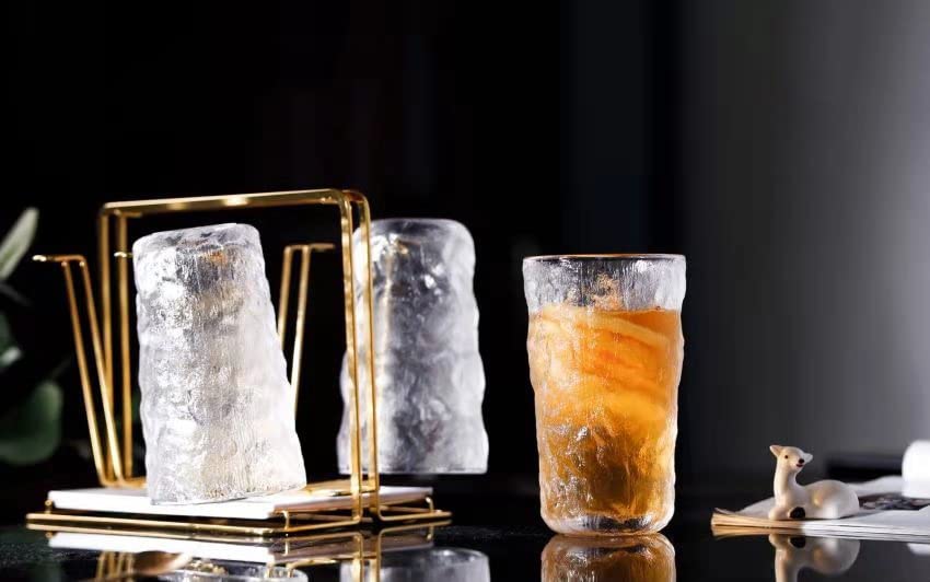 Texture Whiskey Glass 367ML 3PCS || Crystal Cut Barware Drinking Glasses for Whisky, Bourbon, Scotch, Liquor, Wine, Cocktail Drinks