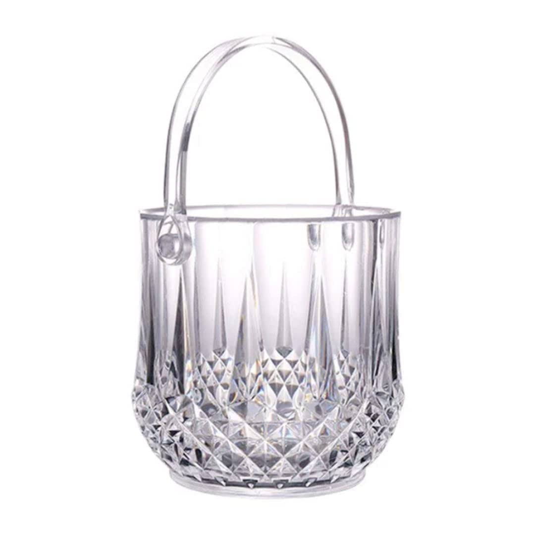 Long Champ Glass Ice Bucket with Whiskey Glasses