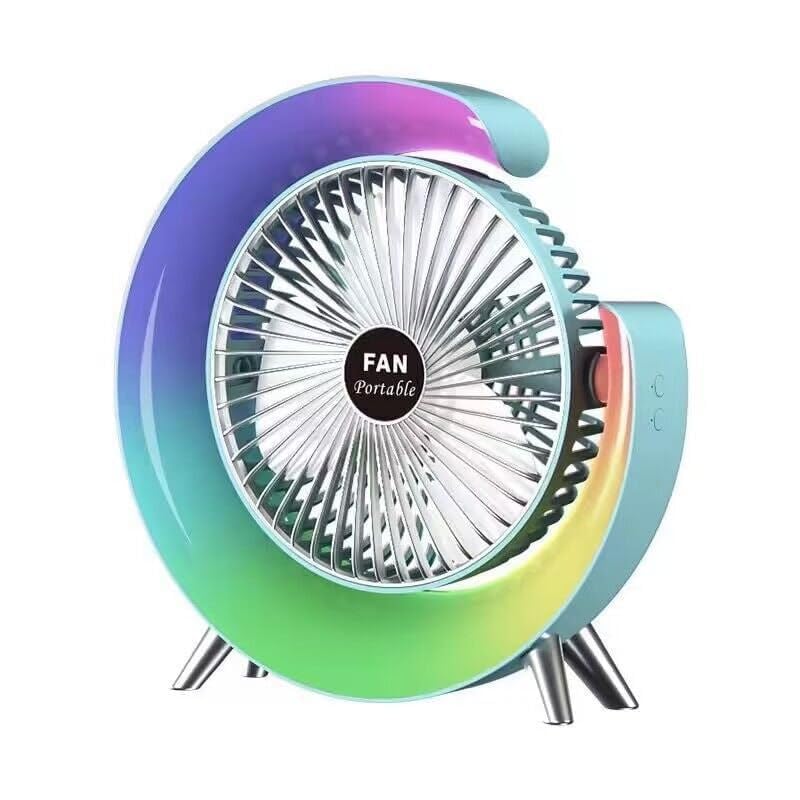G Shape RGB Lightening Rechargeable Fan