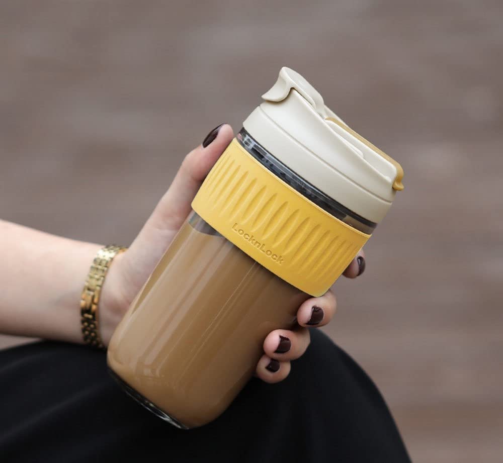 Glass Reusable Sipper Bottle with Sleeve Glass Coffee Mug with Silicone Straw and Leakproof Lid Tumbler for Coffee,Tea, Milk Beverages