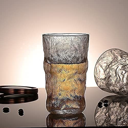 Texture Whiskey Glass 367ML 3PCS || Crystal Cut Barware Drinking Glasses for Whisky, Bourbon, Scotch, Liquor, Wine, Cocktail Drinks