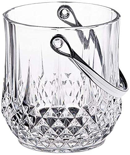 Long Champ Glass Ice Bucket with Whiskey Glasses