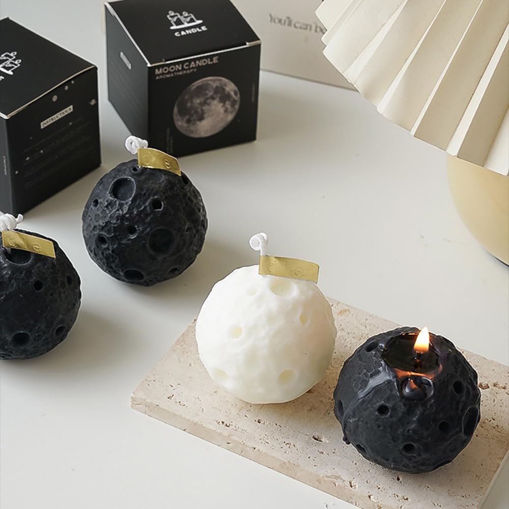 Moon Round Shape Scented Candle, Home Decor Candle, Scented Candle Party Christmas Home Decoration Gifts Room Decor 1 Box