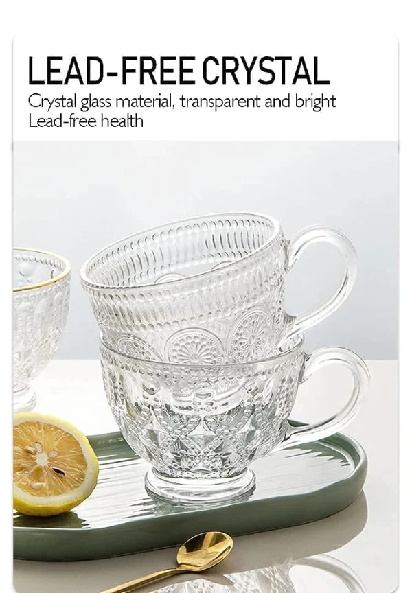 Sunflower Embossed Breakfast Glass Cup