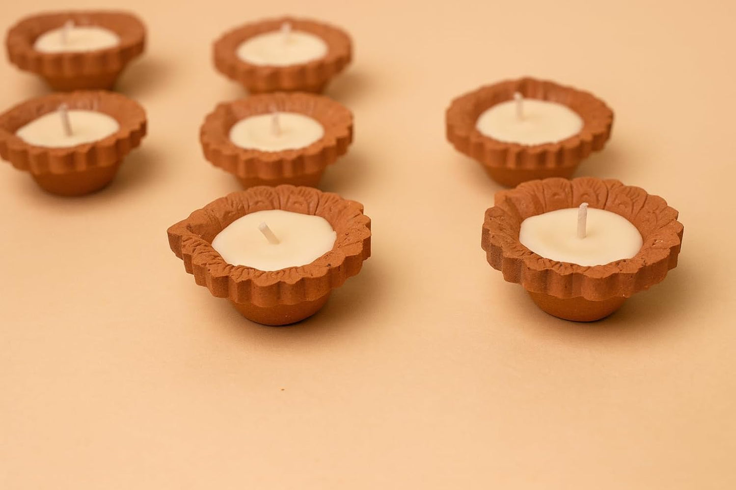 Mitti Glow Buddies |Wax Diya Candle | Unscented | Smokeless | No Residue | 2 Hours Burn Time