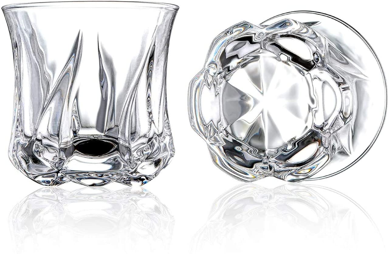 Whiskey Glass Set of 6, 300ml - Crystal Drinking Glass - Juice Glass & Whiskey Glass Set - Perfect for Home, bar & Party Glass Set