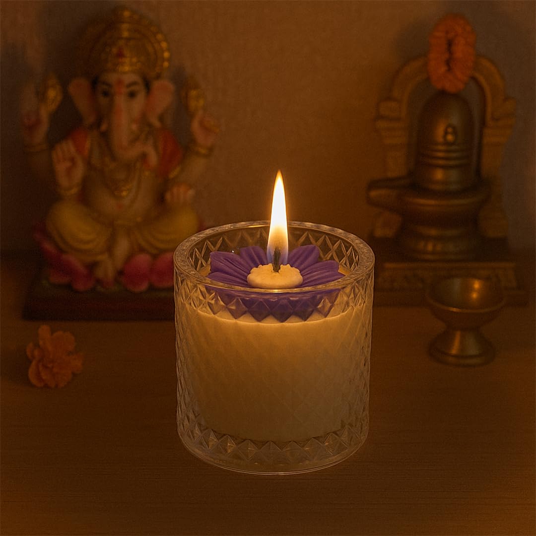 Lumos Aromēa by Artkart | Luxury Lavender Candle | 8 Hr Burn | 140g | 100% Soy Wax | Non-Toxic, Memorable Gift (Lavender)
