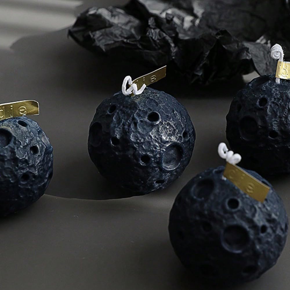 Moon Round Shape Scented Candle, Home Decor Candle, Scented Candle Party Christmas Home Decoration Gifts Room Decor 1 Box