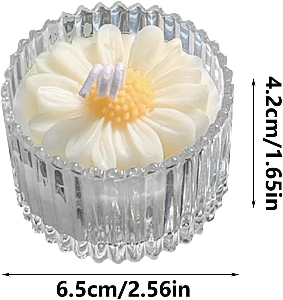 Sunflower Candle in Glass Jar, Soy Wax Long Lasting Jasmine Scented Candles, Aromatherapy Candle Gift for Diwali, Valentine's Day, Birthday, Thanksgiving