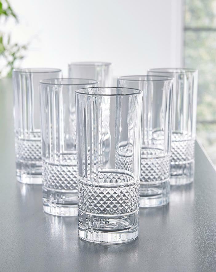 310ml Mojito Glass Set - Crystal Glassware for Cocktails, Whiskey, Wine and Juice - Home and Kitchen Party Glasses, Aesthetic Drinking Glasses - Includes Transparent Glasses for Water