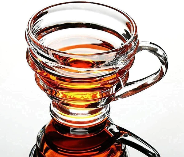 Tea & Coffee Glass Cups, Set of - 6 (Transparent) 180 Ml (Ring)