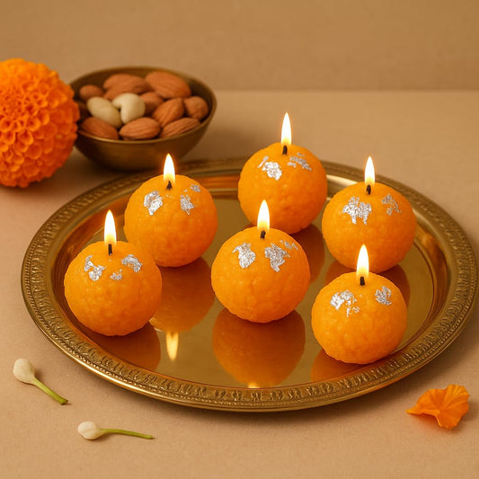 Premium Ladoo Candle Diwali Candles Pack of 6