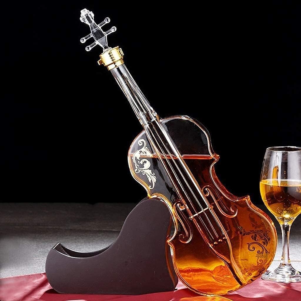 Whiskey Decanter Wine Decanter Violin Decanter - Funny Crystal Drinking Cup, Creative Whiskey Glasses, Double Wall Cool Beer Cup For Wine Cocktail Vodka, Home Halloween Party Bar Gift Whiskey