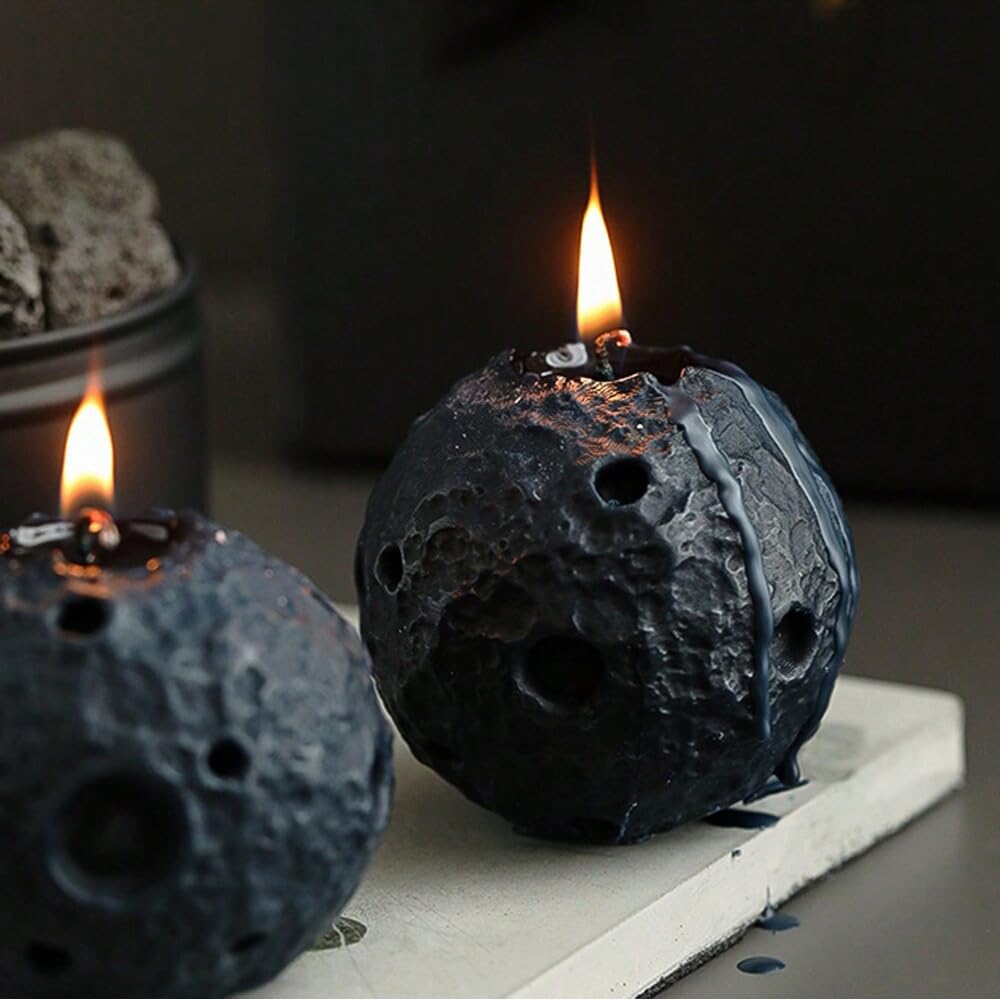 Moon Round Shape Scented Candle, Home Decor Candle, Scented Candle Party Christmas Home Decoration Gifts Room Decor 1 Box