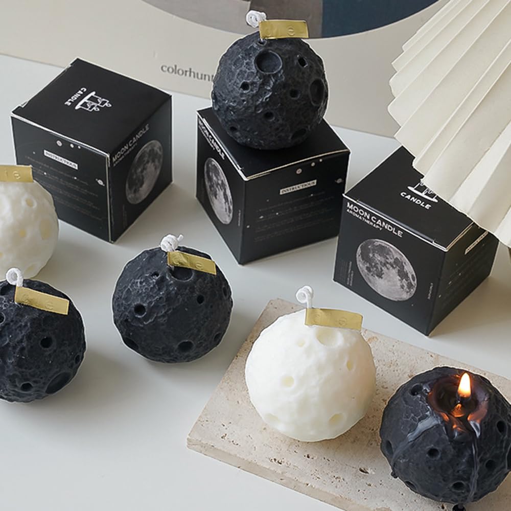 Moon Round Shape Scented Candle, Home Decor Candle, Scented Candle Party Christmas Home Decoration Gifts Room Decor
