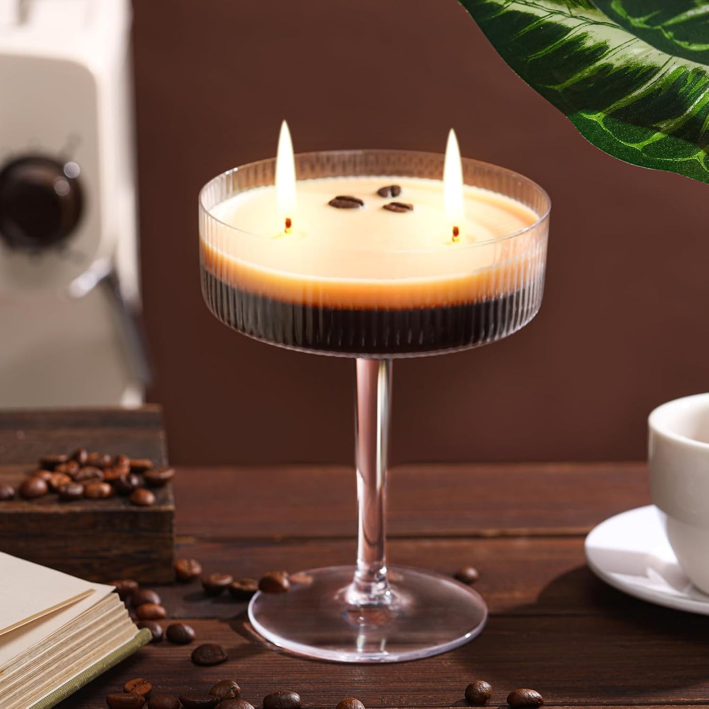 Espresso Martini Candle Gifts for Women Men Coffee Scented Aromatherapy Candles for Coffee Lovers Wedding Favors Housewarming Birthday Gift with Real Beans