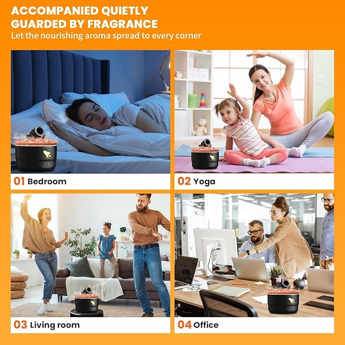Fulminare Cannon Blast Aroma Humidifier, 7 Colors LED Vapor Cannon Humidifier Silent Diffuser, 2 Mode Creative Turret Air Aromatherapy Small Home Desktop Diffuser for Bedroom