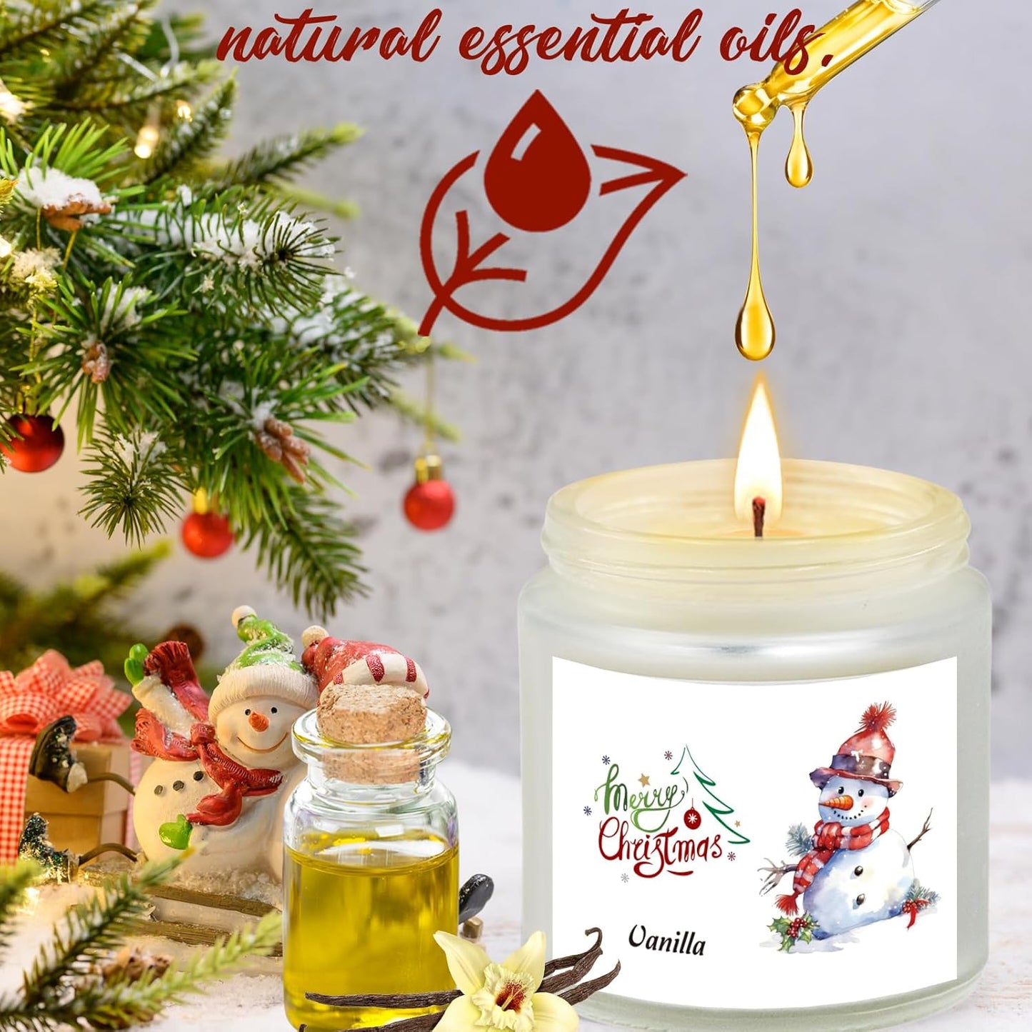 6 Pack Holiday Soy Wax Scented Candles | Christmas Jar Candle Gift Set