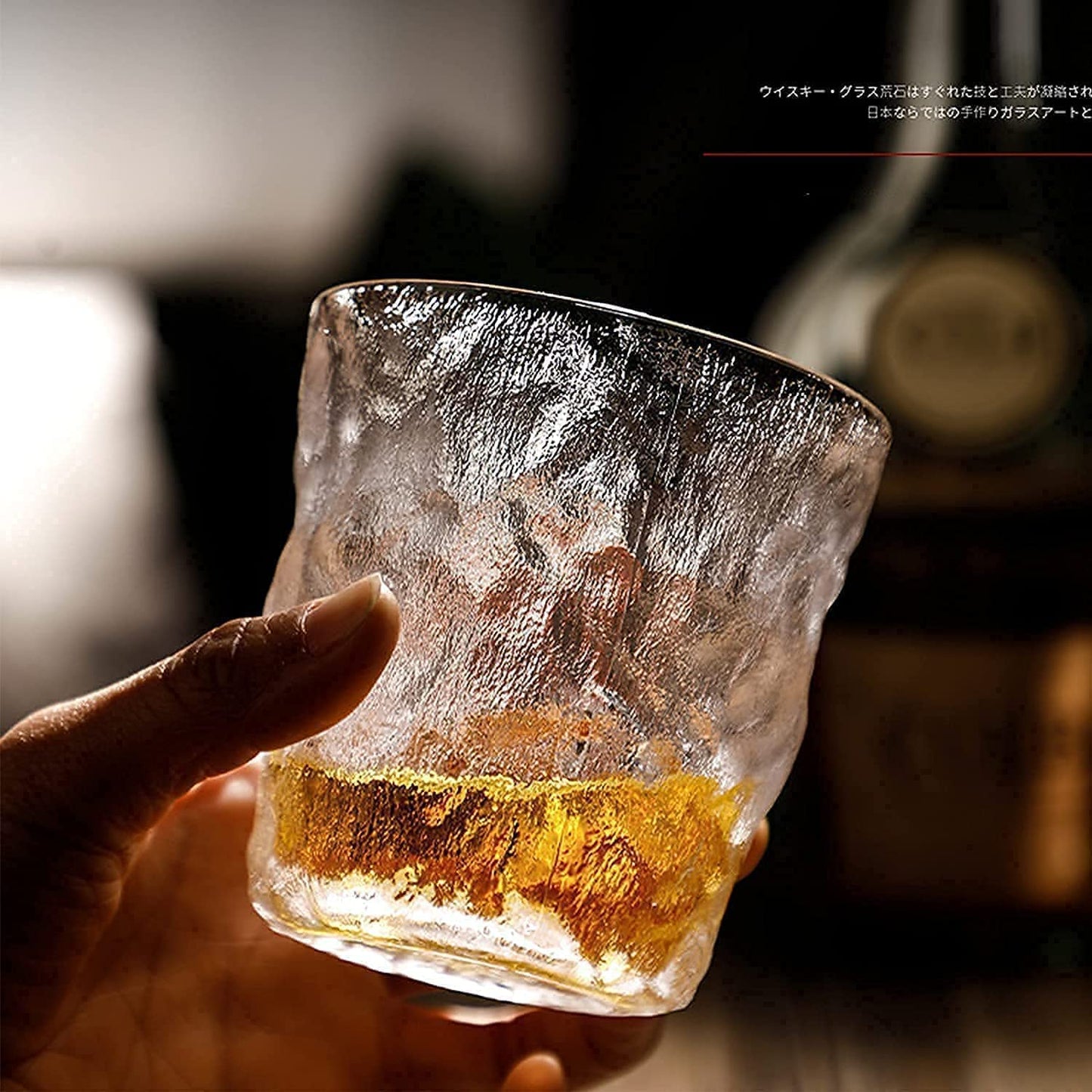 Texture Whiskey Glass HQ 298ML 6PCS Bar Bourbon Whisky Old Fashioned Pattern Water Cup Frosted Clear Beer for Drinking Bourbon, Whisky, Scotch, Cocktails