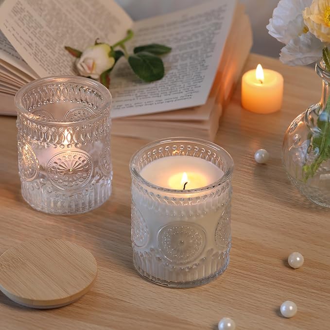 Clear Candle Jar 7.5oz with Lid | Reusable Glass Container for Candle Making