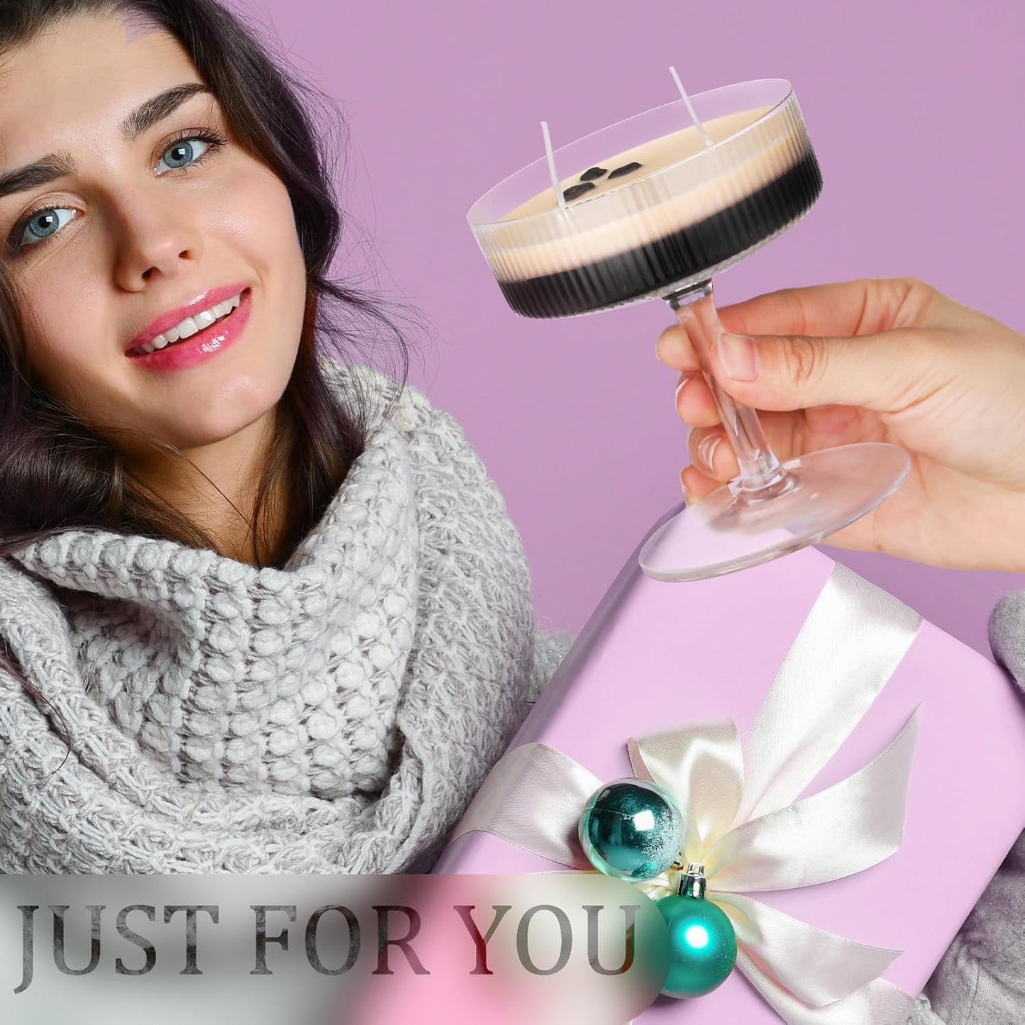 Espresso Martini Candle Gifts for Women Men Coffee Scented Aromatherapy Candles for Coffee Lovers Wedding Favors Housewarming Birthday Gift with Real Beans