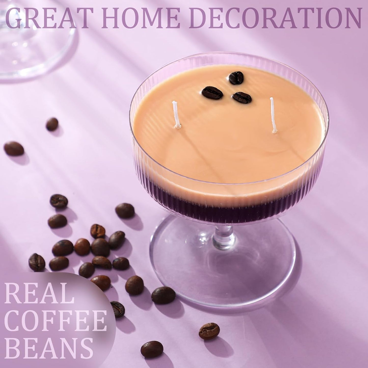 Espresso Martini Candle Gifts for Women Men Coffee Scented Aromatherapy Candles for Coffee Lovers Wedding Favors Housewarming Birthday Gift with Real Beans
