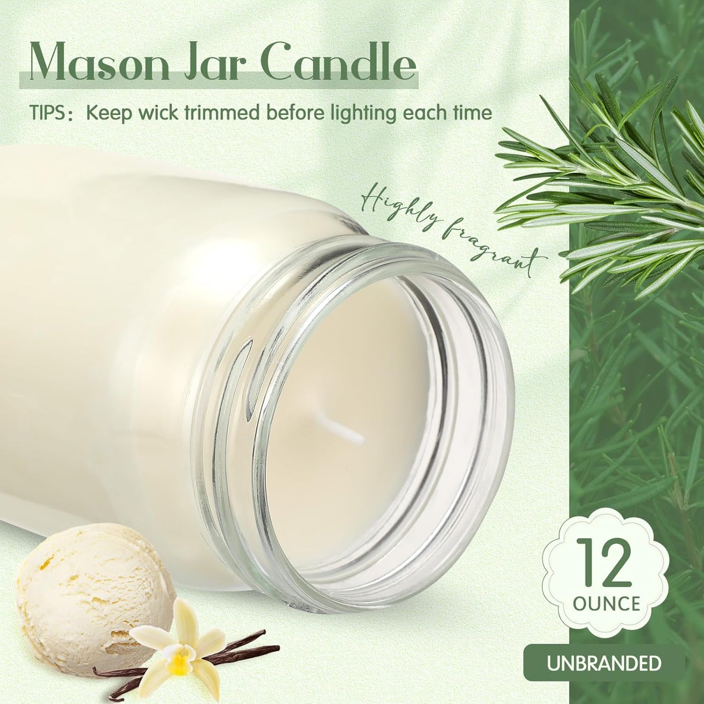 Set of 4 Soy Wax Scented Candles in Mason Jars | 12oz Aromatherapy Candles for Home & Gift Use