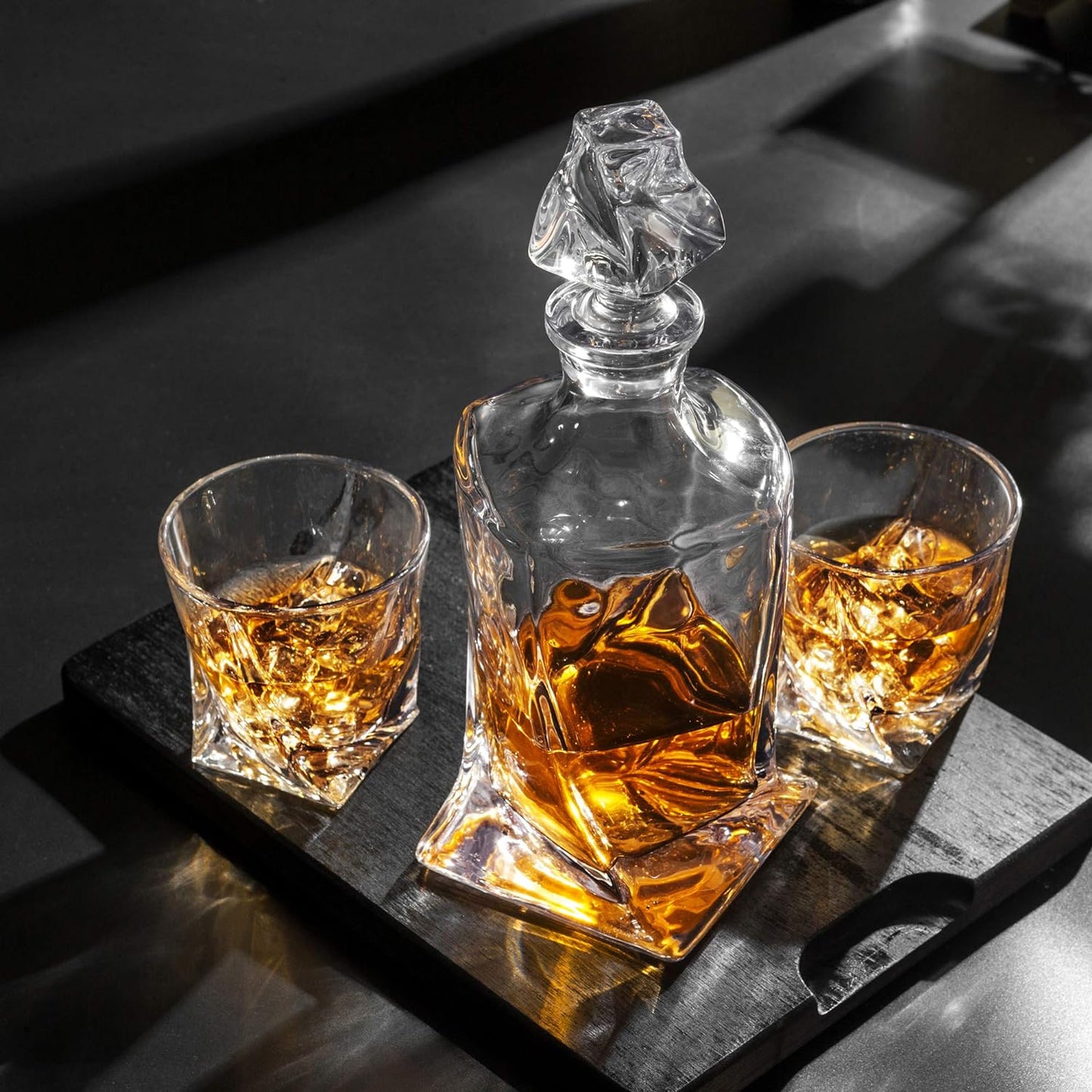 Whiskey Decanter Set, Premium Crystal Liquor Decanter with 6 Old Fashioned Glasses for Cocktail Scotch Bourbon Irish Whisky Alcohol, Unique Men Gifts for Christmas New Year